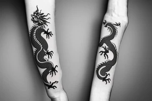 chinese dragon to wrap around wrist and forearm tattoo idea