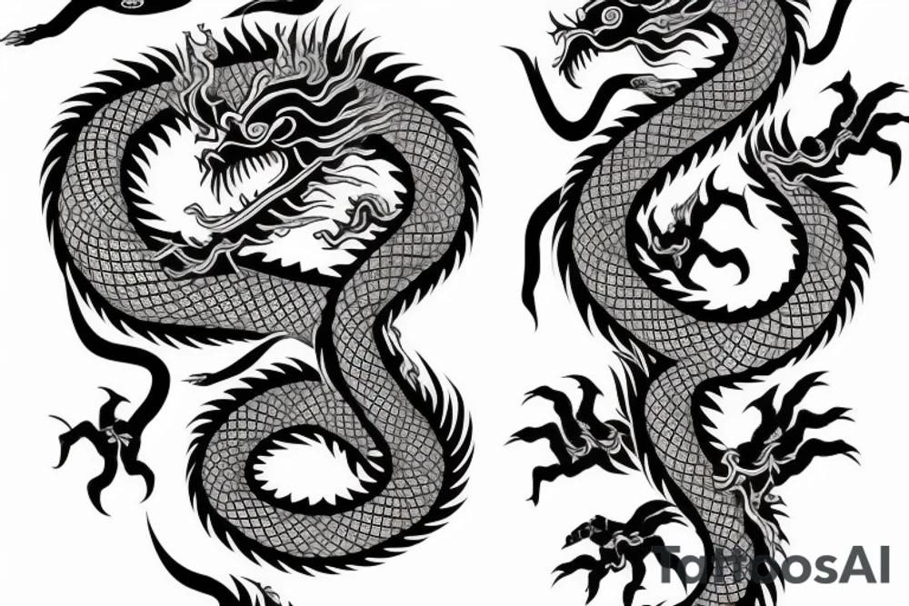 chinese dragon to wrap around wrist and forearm tattoo idea