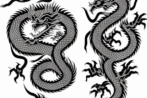 chinese dragon to wrap around wrist and forearm tattoo idea
