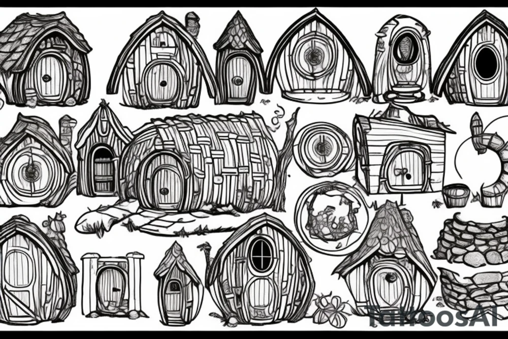 hobbit house with a fire tattoo idea