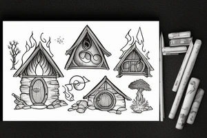 hobbit house with a fire tattoo idea
