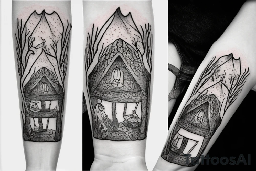 hobbit house with a fire tattoo idea