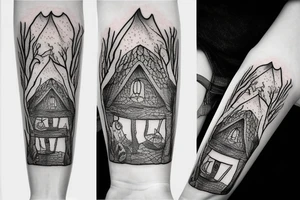 hobbit house with a fire tattoo idea
