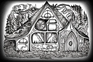 hobbit house with a fire tattoo idea