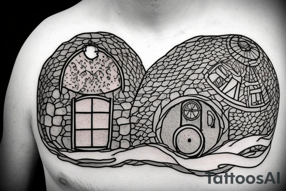 hobbit house with a fire tattoo idea