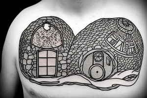 hobbit house with a fire tattoo idea