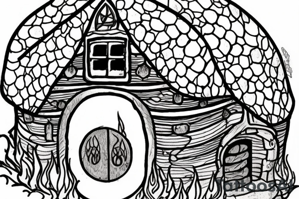 hobbit house with a fire tattoo idea
