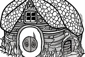 hobbit house with a fire tattoo idea