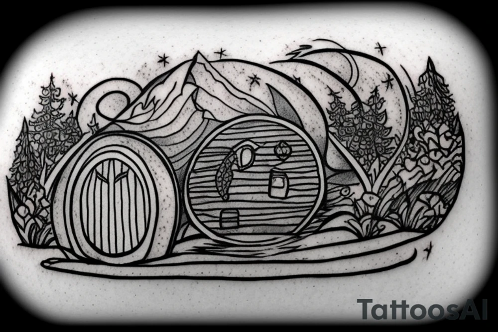 hobbit house with a fire tattoo idea