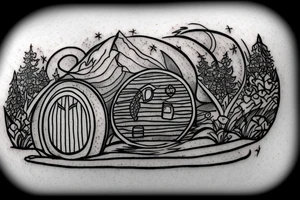 hobbit house with a fire tattoo idea