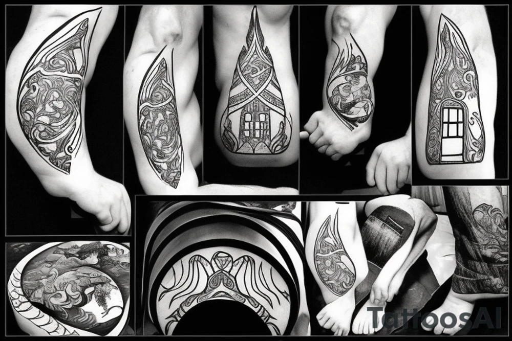 hobbit house with a fire tattoo idea