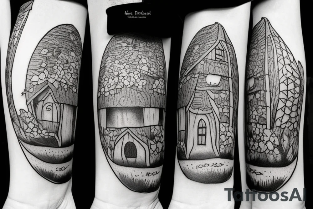 hobbit house peaceful tattoo idea