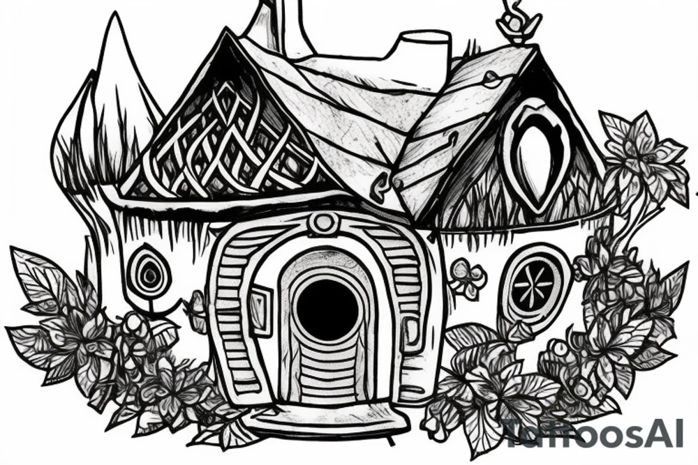 hobbit house peaceful tattoo idea
