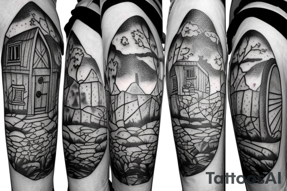 hobbit house peaceful tattoo idea