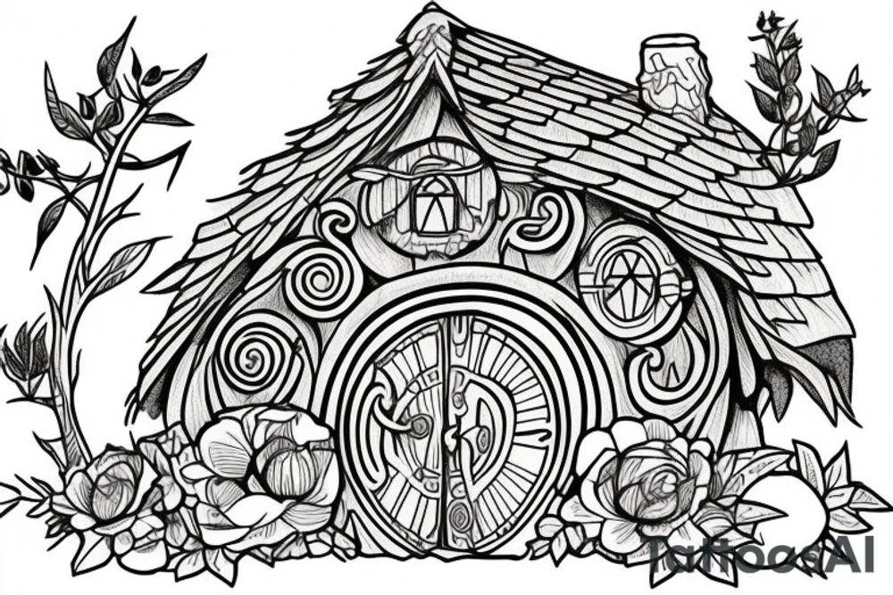 hobbit house peaceful tattoo idea