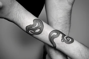 snake wrapping around wrist tattoo idea