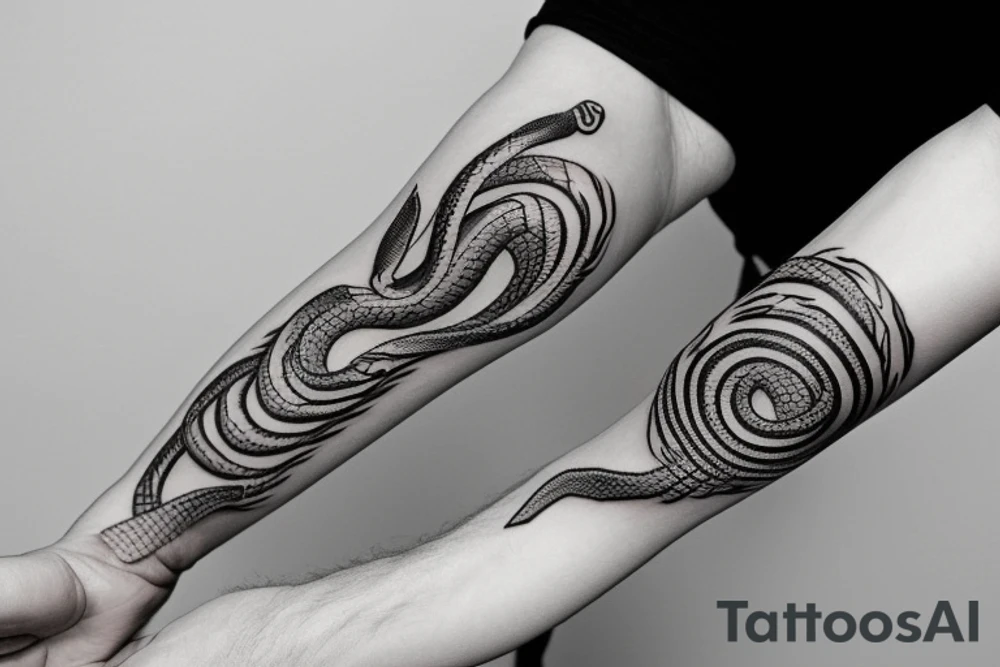 snake wrapping around wrist tattoo idea