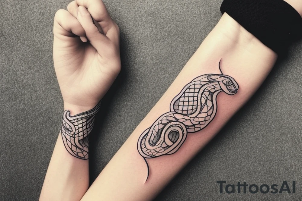 snake wrapping around wrist tattoo idea