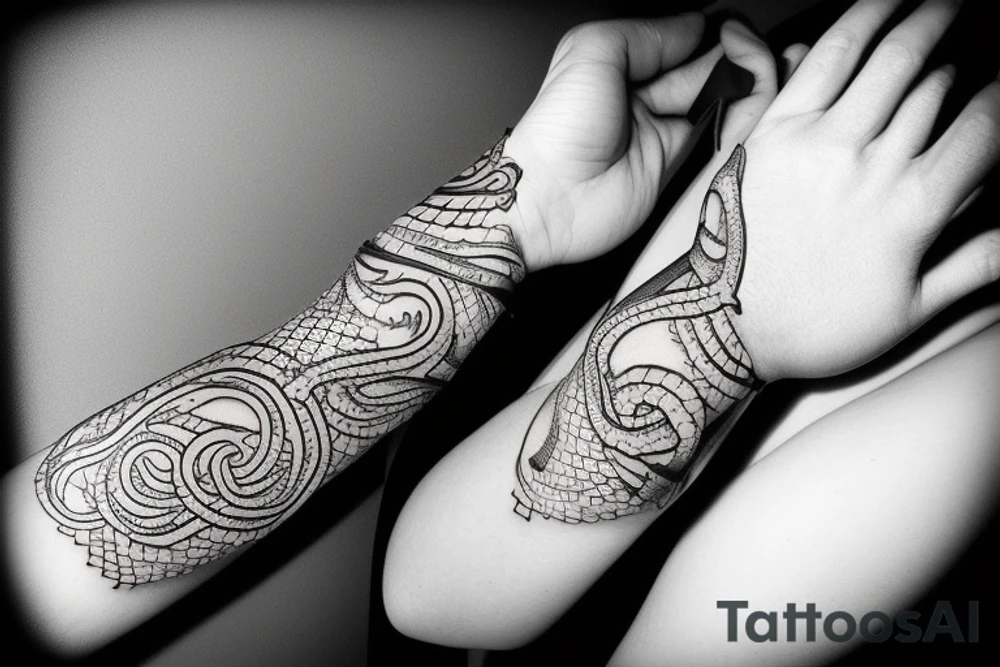 snake wrapping around wrist tattoo idea