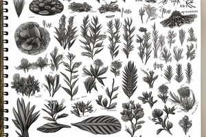 a victorian biology sketchbook with diagrams of plants that are annotated with their names tattoo idea
