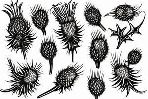 thin scottish thistle tattoo idea