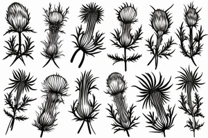 thin scottish thistle tattoo idea
