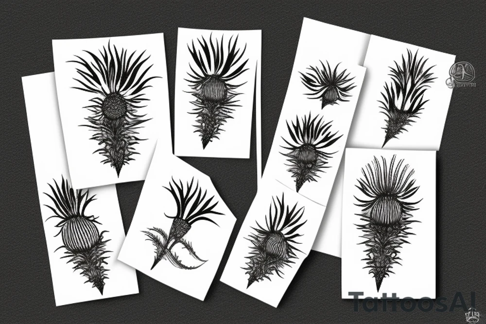 thin scottish thistle tattoo idea