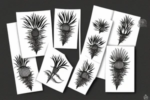 thin scottish thistle tattoo idea