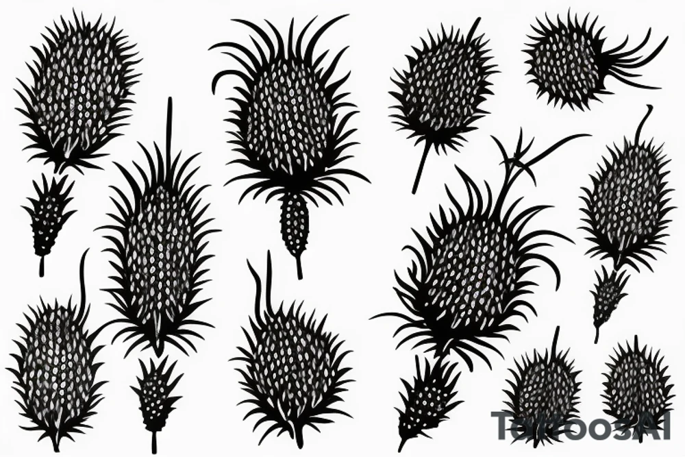 thin scottish thistle tattoo idea