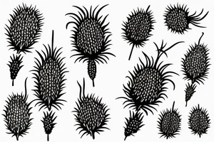thin scottish thistle tattoo idea