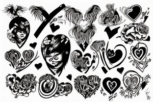 big heart with text "Takashi's Possession" tattoo idea