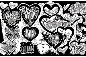 big heart with text "Takashi's Possession" tattoo idea
