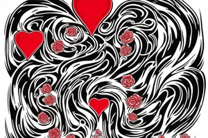 big red heart with text "Takashi's Possession" tattoo idea