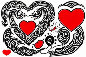 one point tattoo
big red heart with text "Takashi's Possession" tattoo idea