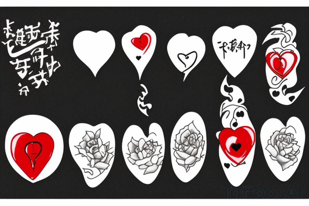 one point tattoo
tammy
big red heart with text which is "Takashi's Possession" tattoo idea