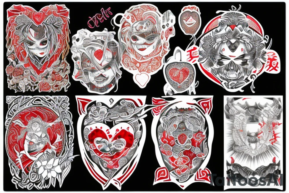 one point tattoo
tammy
big red heart with text which is "Takashi's Possession" tattoo idea