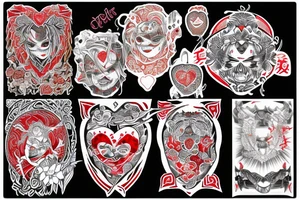 one point tattoo
tammy
big red heart with text which is "Takashi's Possession" tattoo idea