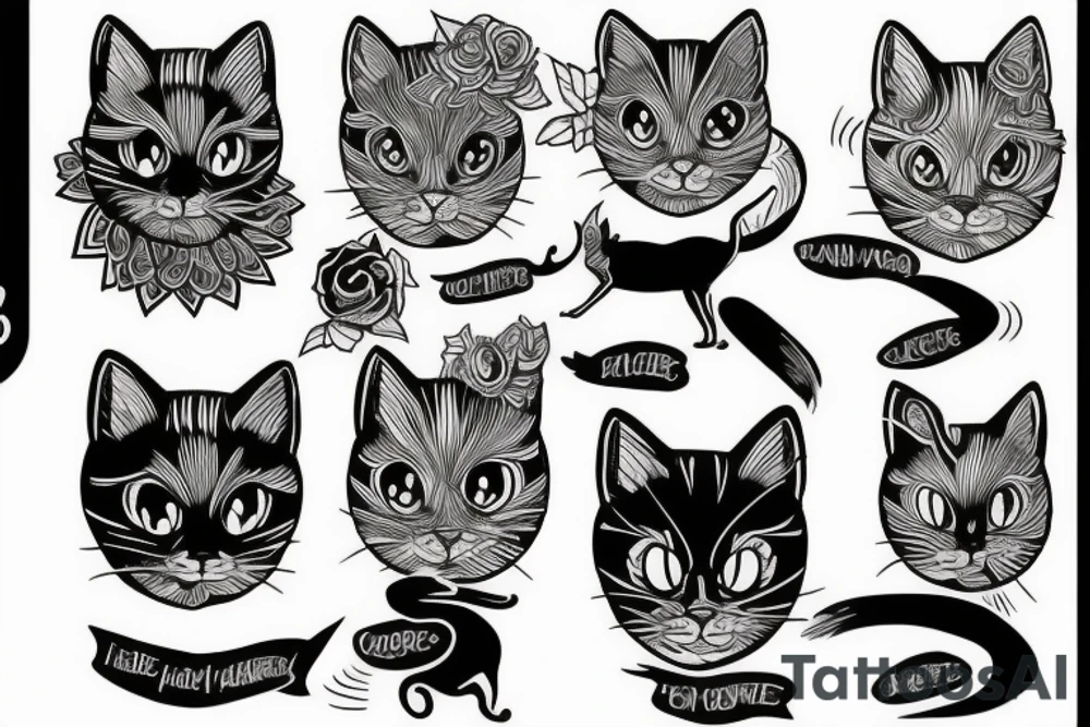 Black cat tattoo idea