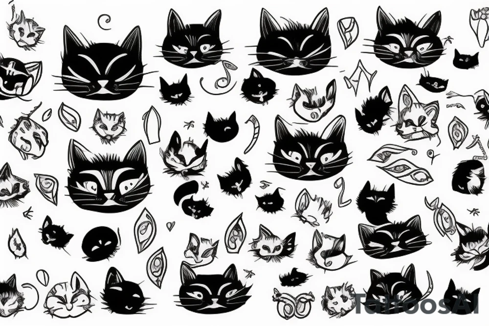 Black cat tattoo idea