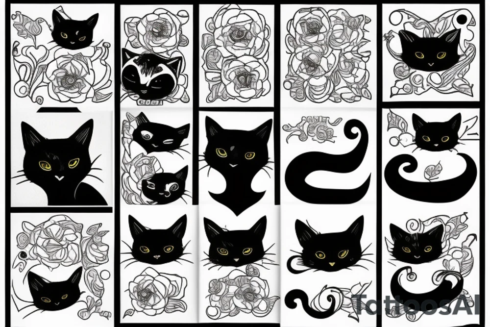 black cat tattoo idea