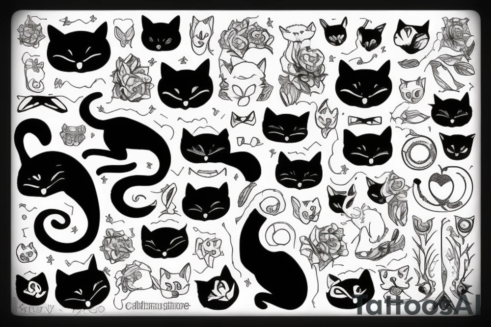 black cat tattoo idea