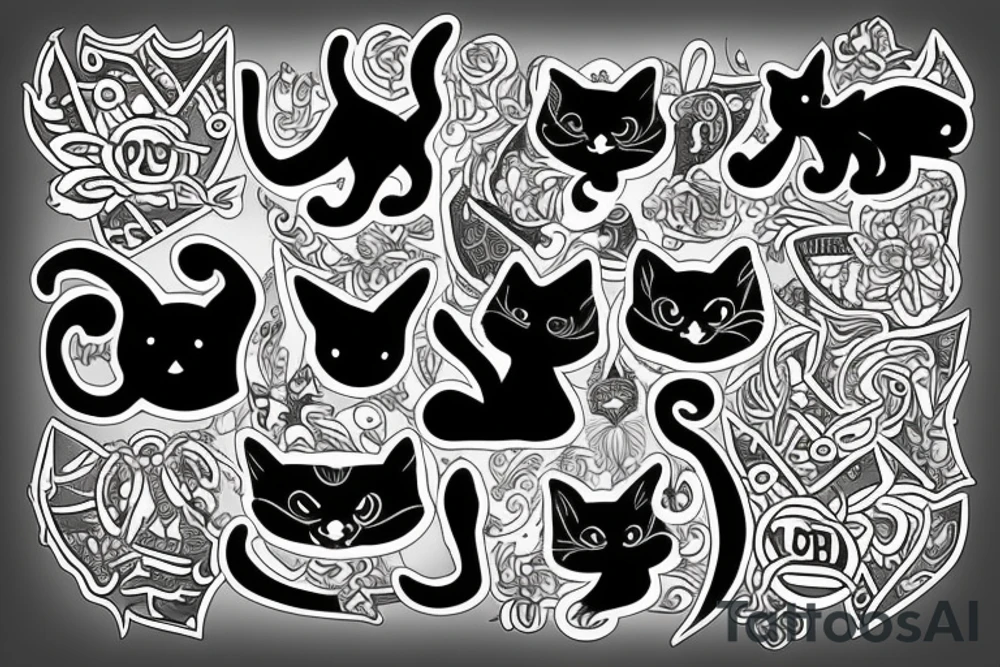 black cat tattoo idea