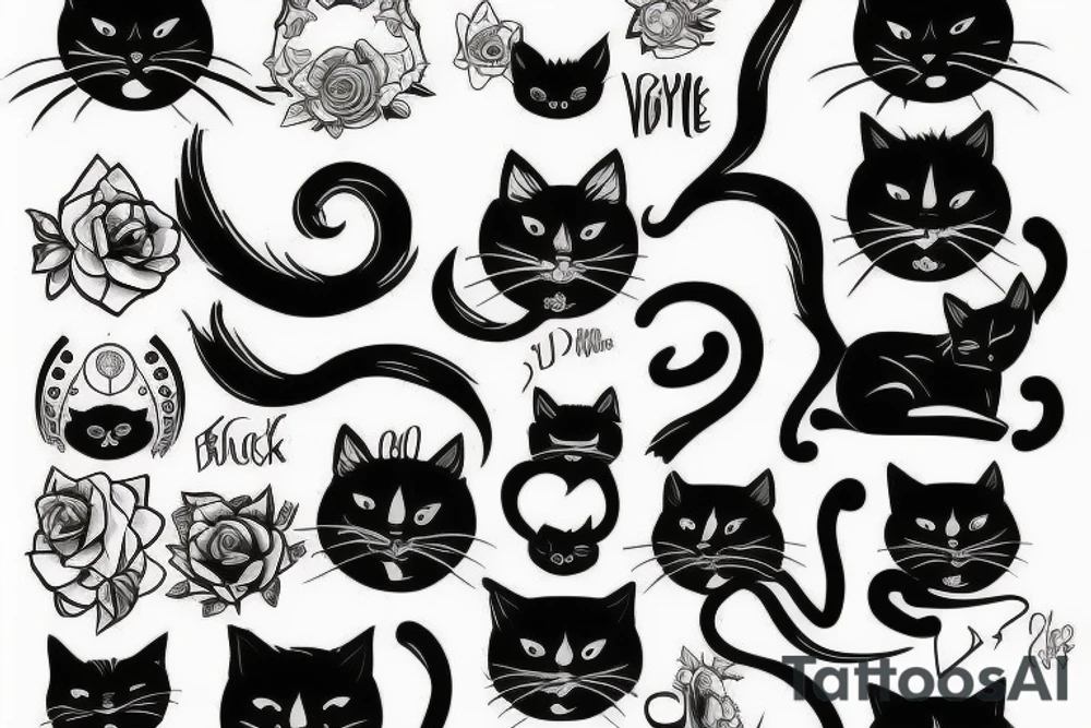 black cat tattoo idea