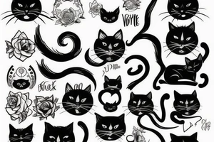 black cat tattoo idea