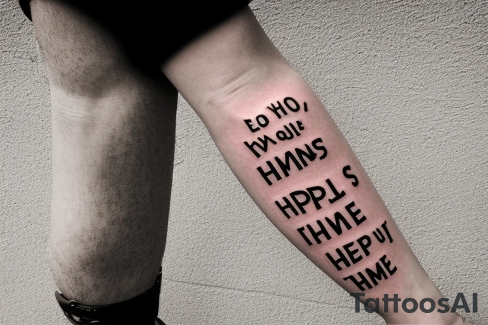 This short, inspirational phrase reminds you to enjoy life to the fullest and to be present in the here and now. It's a reminder that happiness and fulfillment are often found in life's small moments. This text is well-suited for a small tattoo on your arm and can serve as a constant reminder to appreciate life. Of course, it's important to take ample time to reflect on your choice and ensure that this text truly resonates with you. tattoo idea