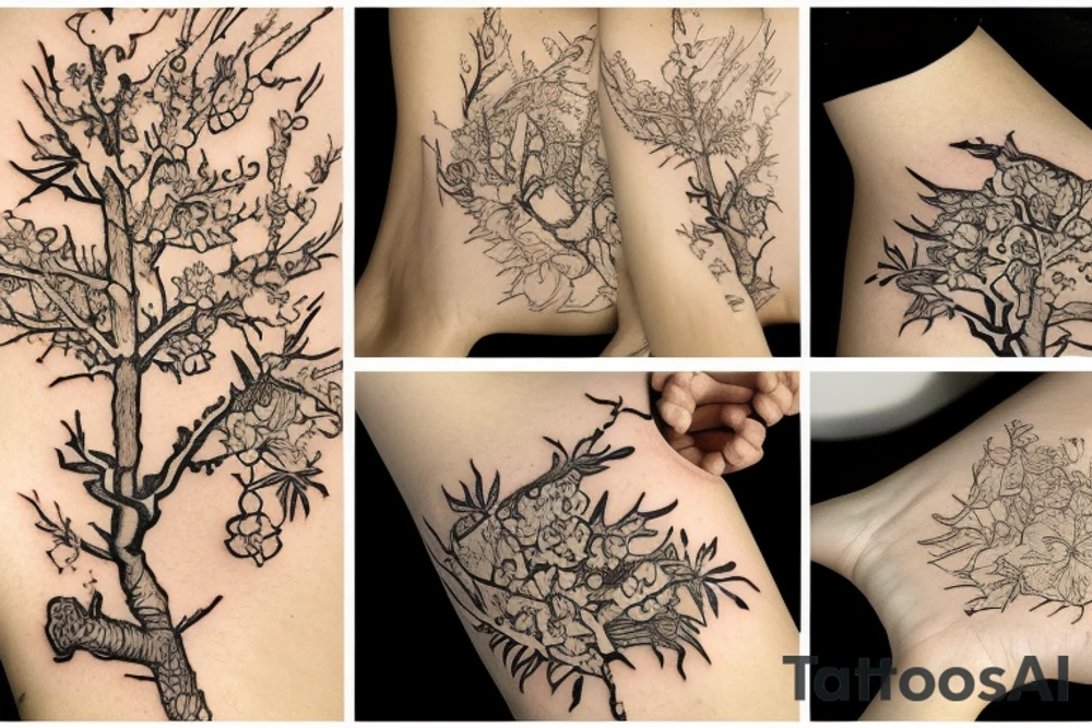 Almond tree armband tattoo idea