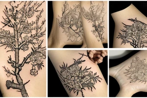 Almond tree armband tattoo idea
