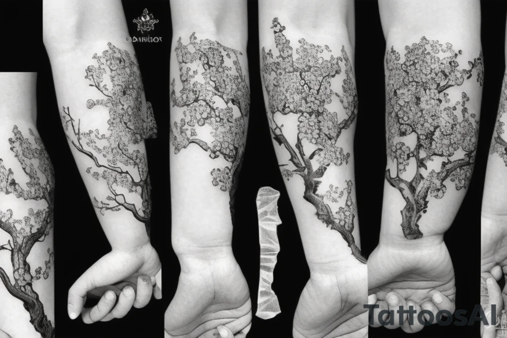 Almond tree armband tattoo idea