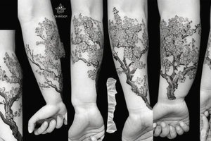 Almond tree armband tattoo idea
