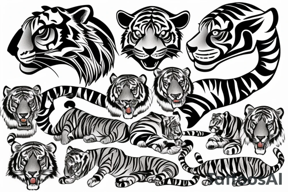 tiger head in old school style tattoo tattoo idea